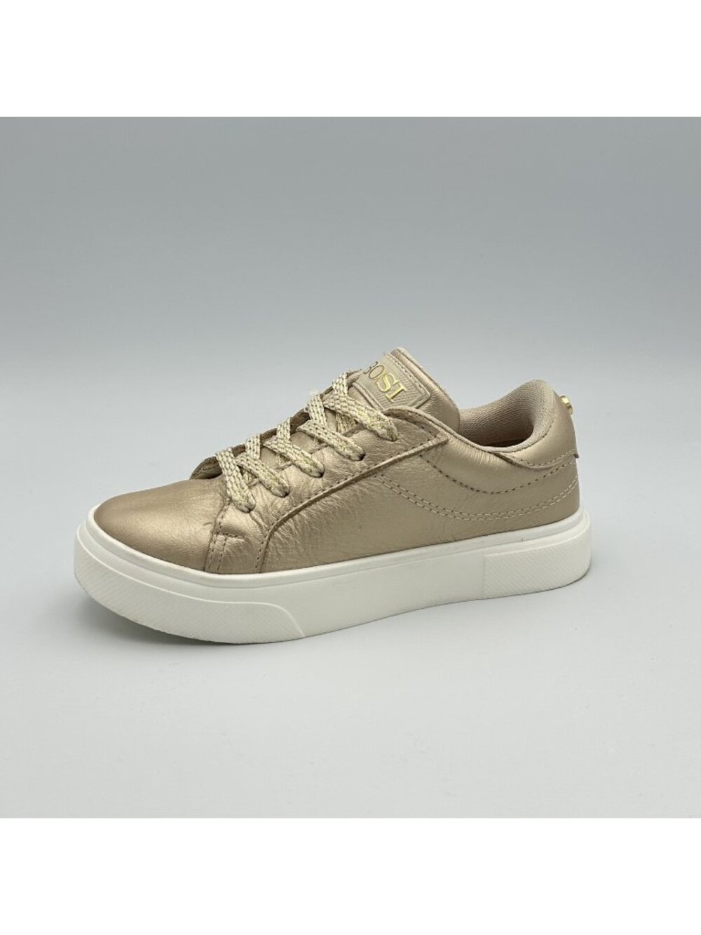 BOSI Gianna-D Girls Size 11.5 Gold Metallic Platform Lace-Up Sneakers